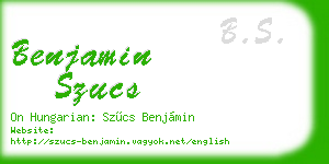 benjamin szucs business card
