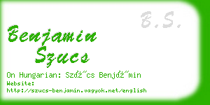 benjamin szucs business card